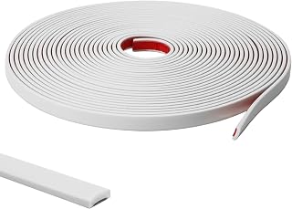 JSIWOTH 9.8ft Peel and Stick Wall Molding Trim, Paintable White Self-Adhesive Flexible Trim for Walls, Backsplash, Baseboards, Edges (0.4"W x 0.1"T)