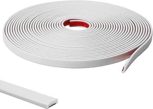 JSIWOTH Moldura de 525 pies para despegar y pegar moldura impermeable blanca para paredes bordes marcos de ventanas azulejos de salpicaduras ribete