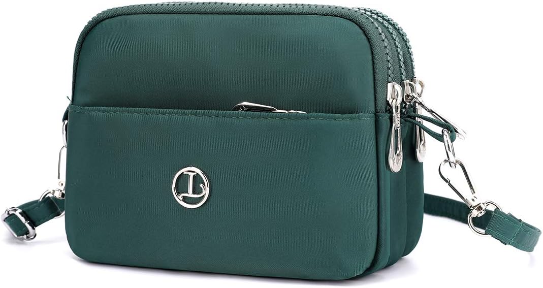 CollsantsSmall Purse Mini Nylon Crossbody Bag for Women Girls Cell Phone Purse Wallet Travel Purse green Size: S
