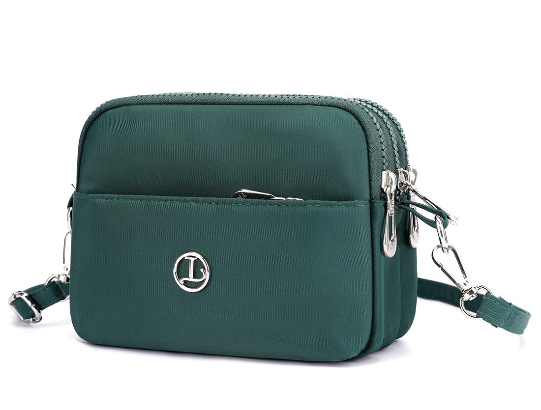 CollsantsSmall Purse Mini Nylon Crossbody Bag for Women Girls Cell Phone Purse Wallet Travel Purse green Size: S