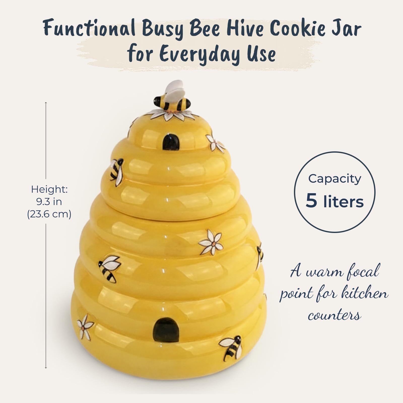 Amazon.com - Blue Sky Clayworks Classic Busy Bee Hive Honey Cookie Jar