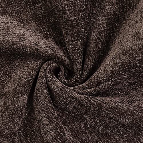 Image of CaliTime Pack of 2 Cozy Throw Pillow Covers Cases for Couch Sofa Home Decoration Solid Dyed Soft Chenille 12 X 12 Inches Coffee