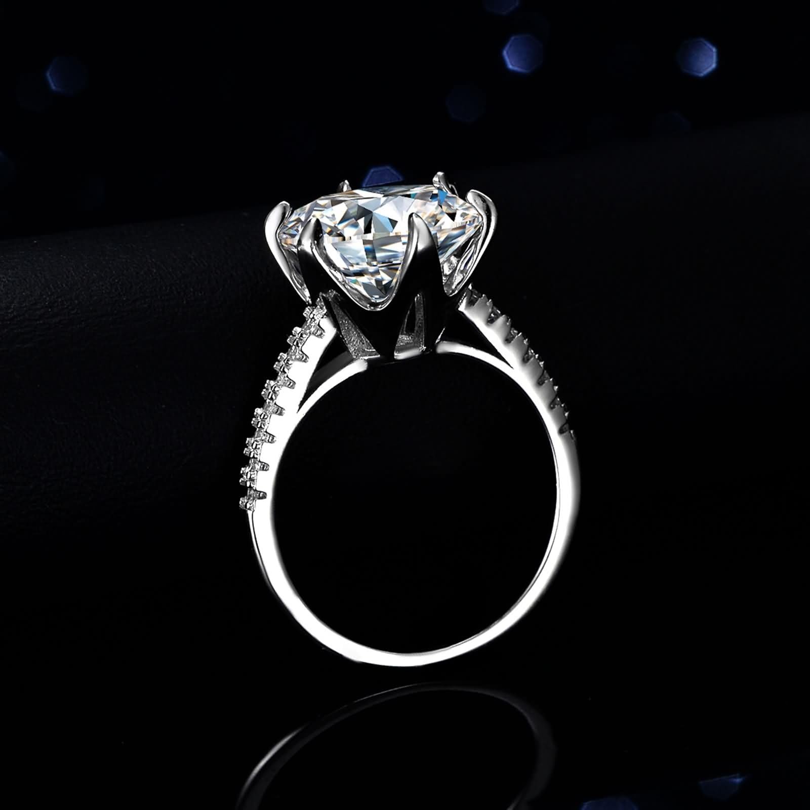 Moissanite pierścionek zaręczynowy z białego złota, pierścionek zaręczynowy z moissanite 5 ct dla kobiet