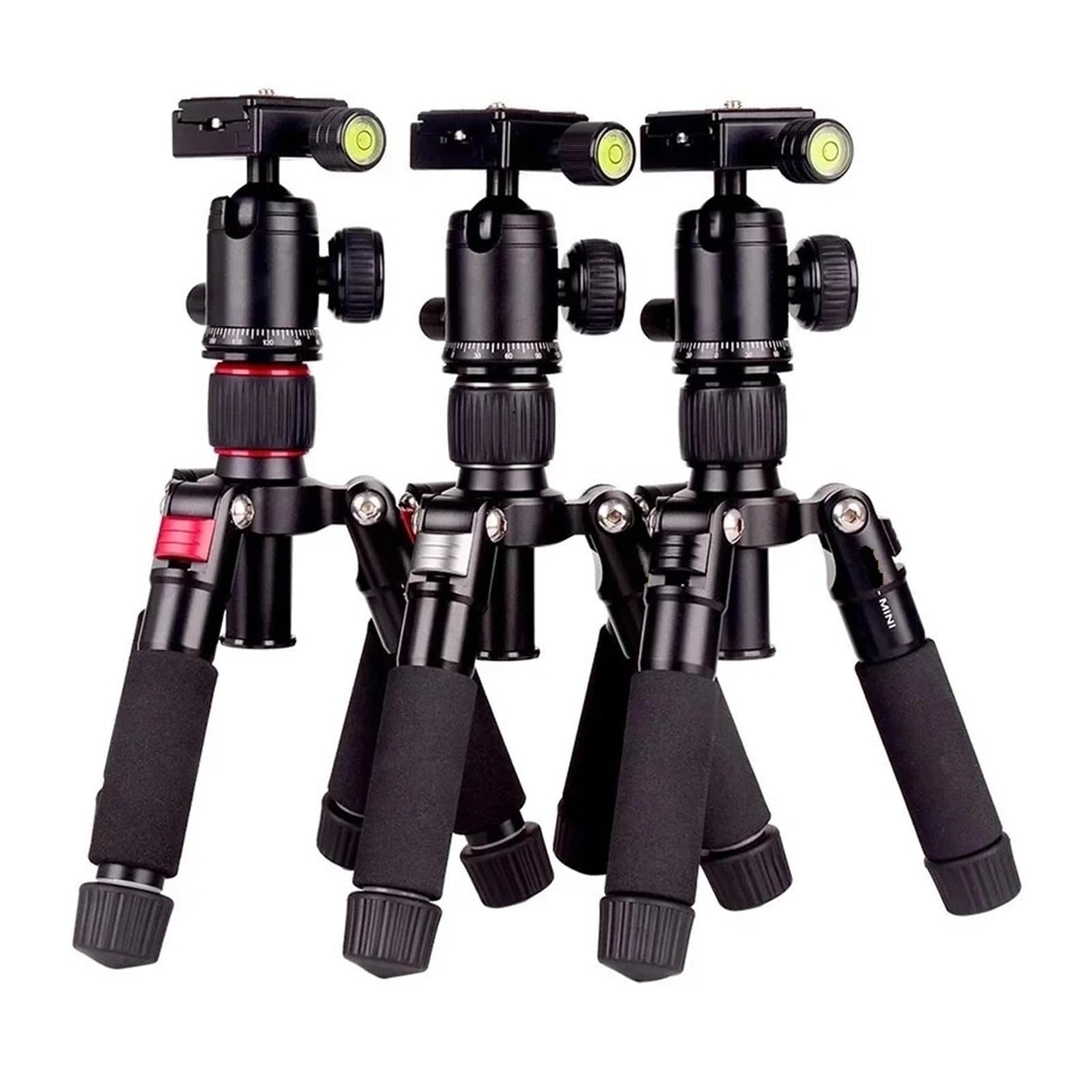 Treppiede da tavolo leggero Supporto for testa a sfera a 360 gradi | Mini staffa da viaggio compatta, supporto stabile for fotocamere DSLR e SLR(Red-1)