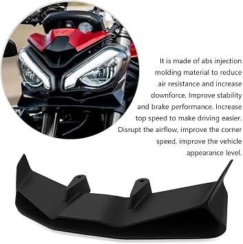 Front Fairing Winglet For Street For Triple 765 RS 2024 2023 For Street For Triple 765 S RS 2017-2024 Motorcycle Front Wing Fairing Frontal Spoilers Motorcycle Winglet(Black)