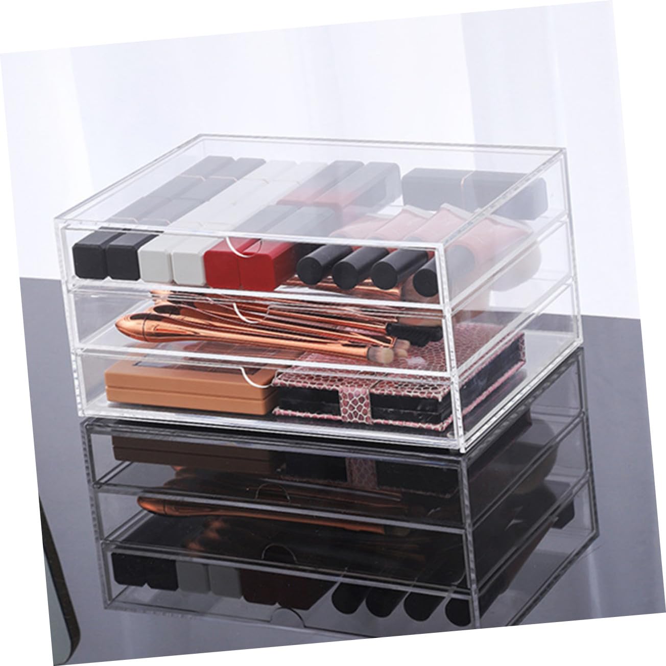Organizzatore per Scrivania Contenitore per Cosmetici Organizer per Trucco Scatola Portaoggetti Multistrato Adatto per Toeletta e Camera da Letto