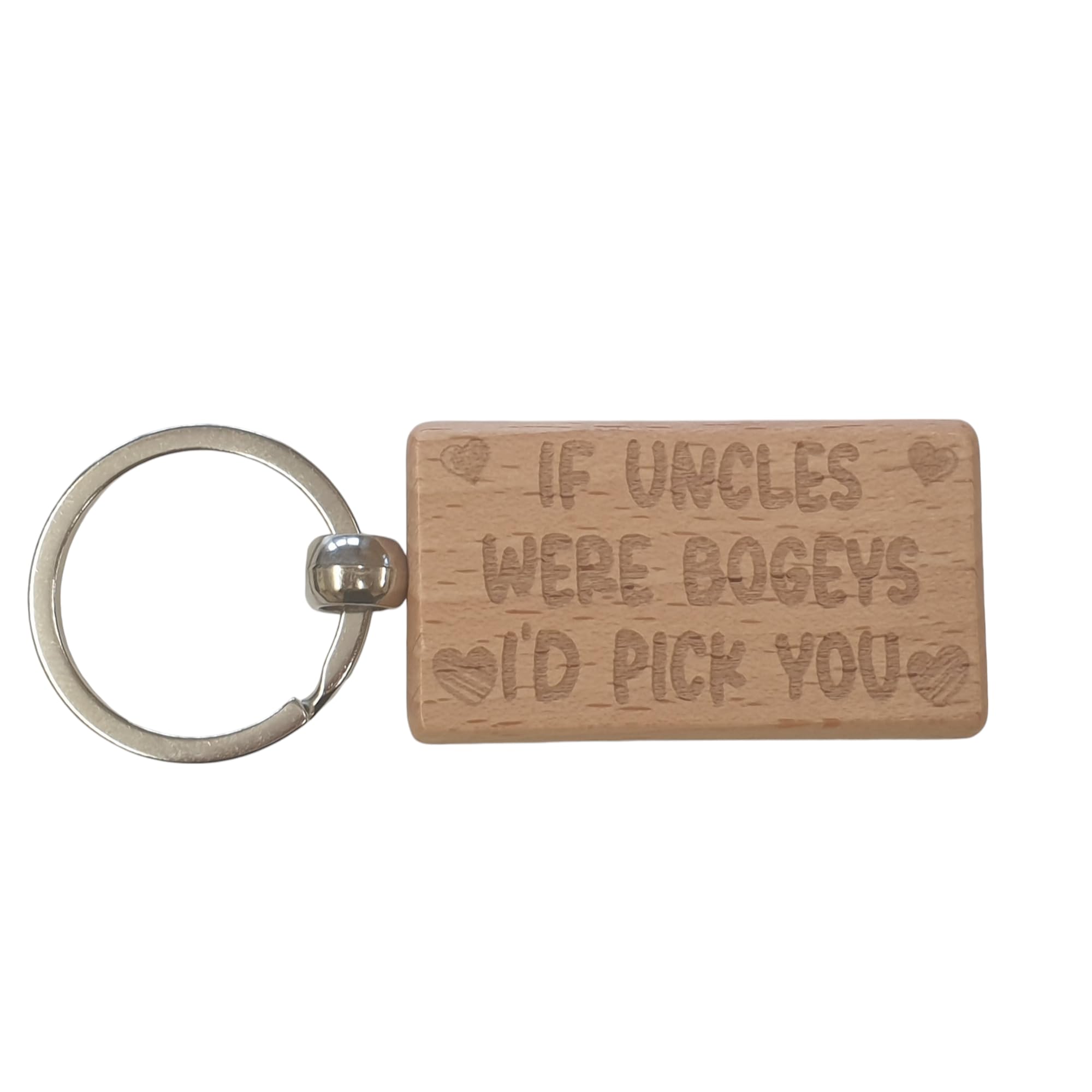 Decalarama Brown Uncle Keyring Gift If * Were Bogeys I'd Pick You Cute Engraved Wooden Key Fob Fun Novelty Nice Present
