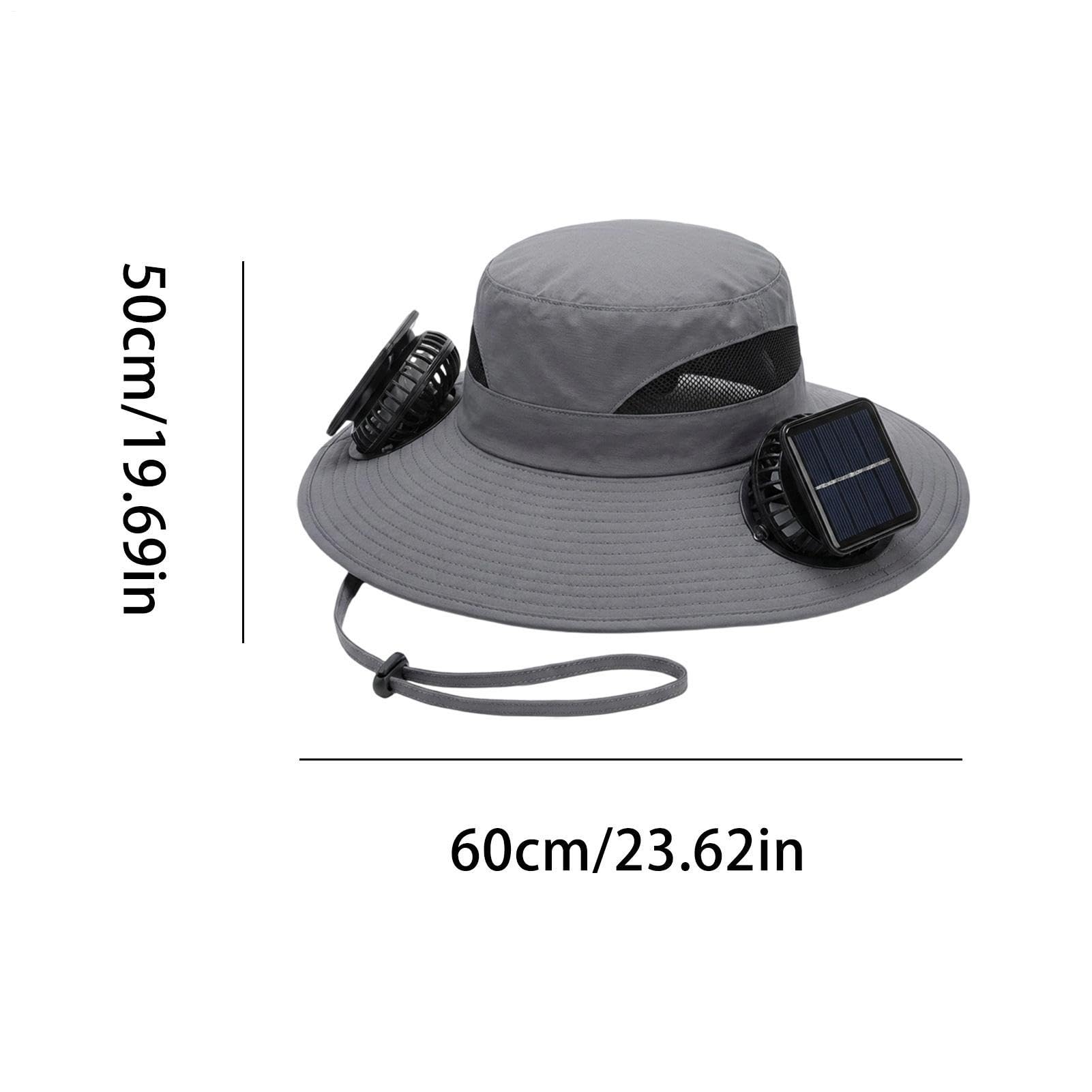 Kapelusz z wentylatorem - szerokie rondo wielokrotnego ładowania akcesoria letnie, outdoorowy kemping wiadro kapelusz przeciwsłoneczny - dla mężczyzn taty męża wędkarza na zewnątrz kemping piesze