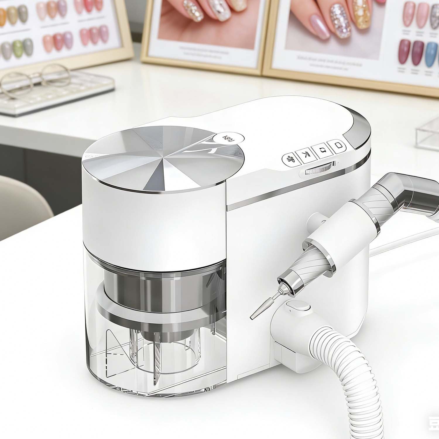 Aspiratore Per Unghie, Trapano Elettrico Con Motore Brushless Da 30.000 Giri/min. Controllo A 4 Pulsanti Per Estetiste E Nail Artist, Perfetto Per I Professionisti Dei Saloni.