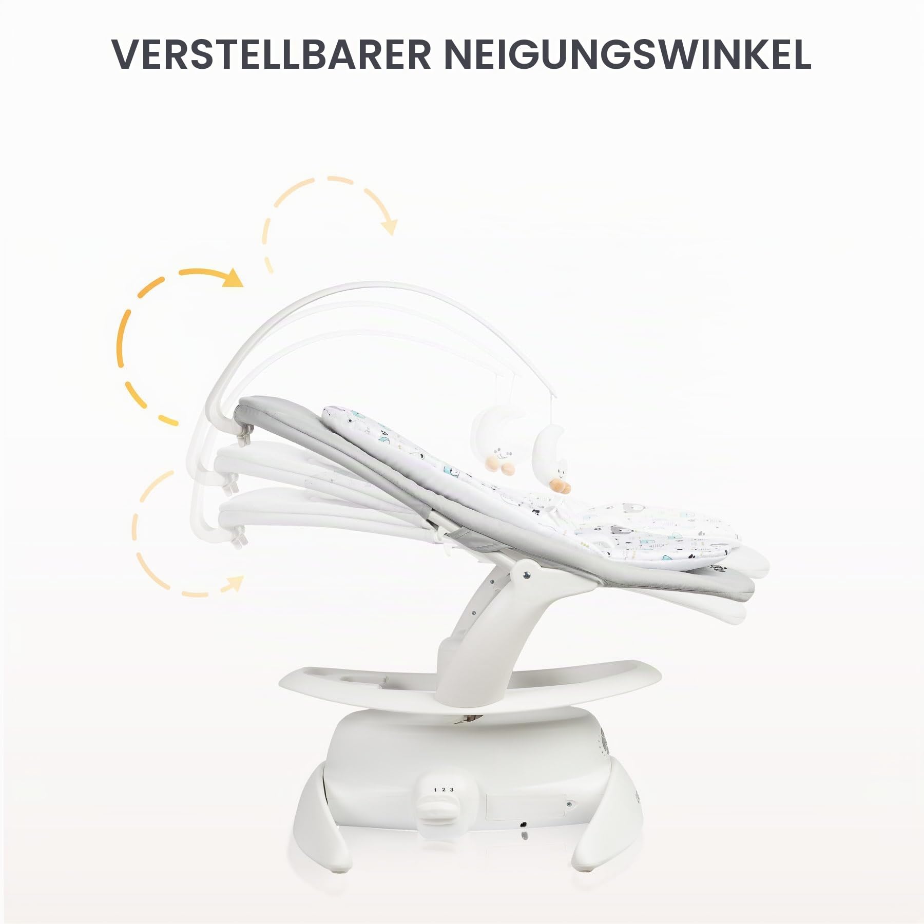 CARETERO - NOCO Baby Rocker - für Babys 0-12 Monate - mit Musik, 360° Drehsitz, Verstellbarer Rückenlehne - Verschiedene Schaukelmodi & Geschwindigkeiten - Graphit