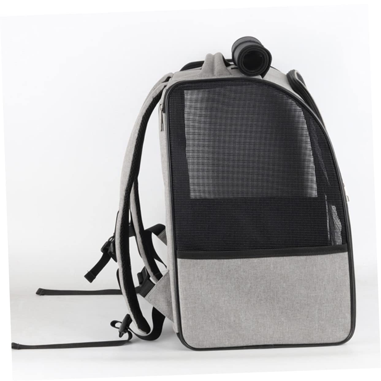 HEMOTON Katzenrucksack Atmungsaktiv Großer Haustiertragetasche Faltbar Langlebig Grau Kleine Größe für Reisen und Freigang