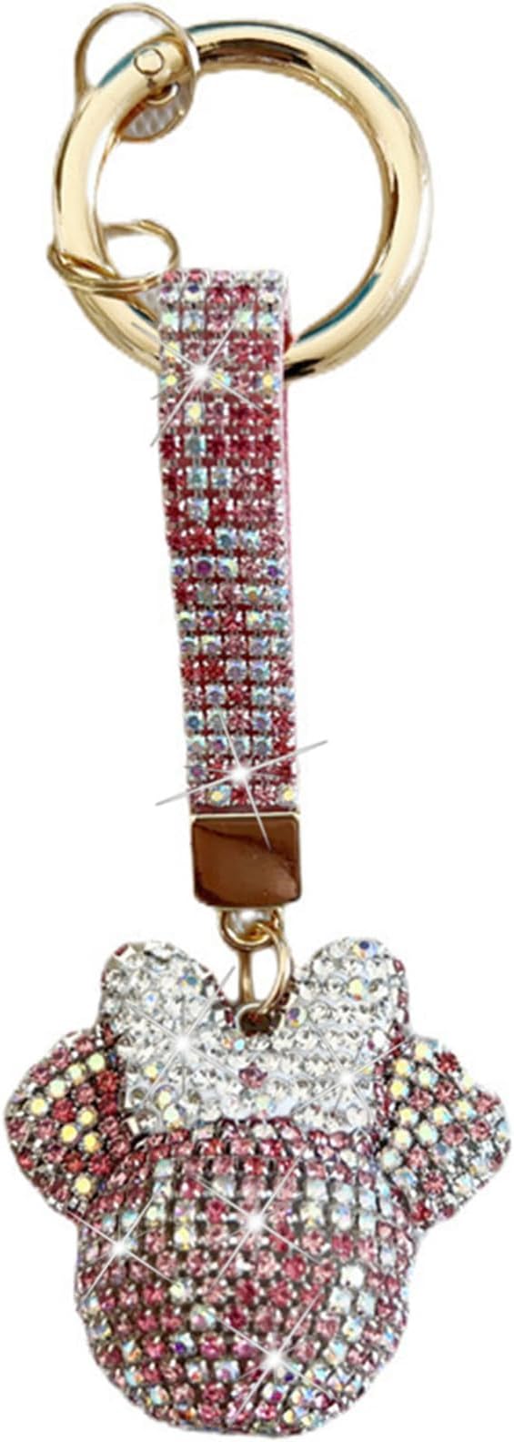 IRIVER BLANK Cute Bling Rhinestone Keychains for Women & Girls - Sparkle and Shine Crystal Key Ring Charm for Handbags, Car Keys,Coin Purse,Backpack(Butterfly-AB Pink)