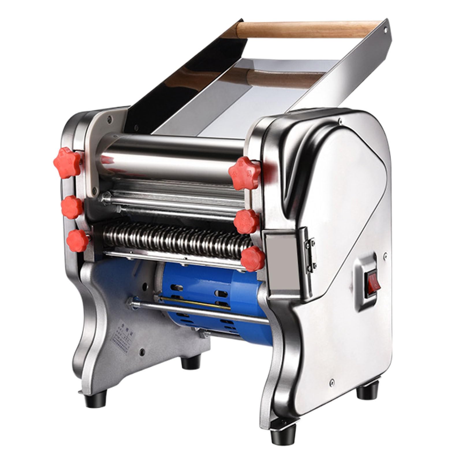Máquina Cortadora de Fideos con Rodillo de Masa para Hacer Fideos Eléctricos Automáticos Domésticos Comerciales de Acero Inoxidable de 550 W para Fideos Redondos Anchos y Finos