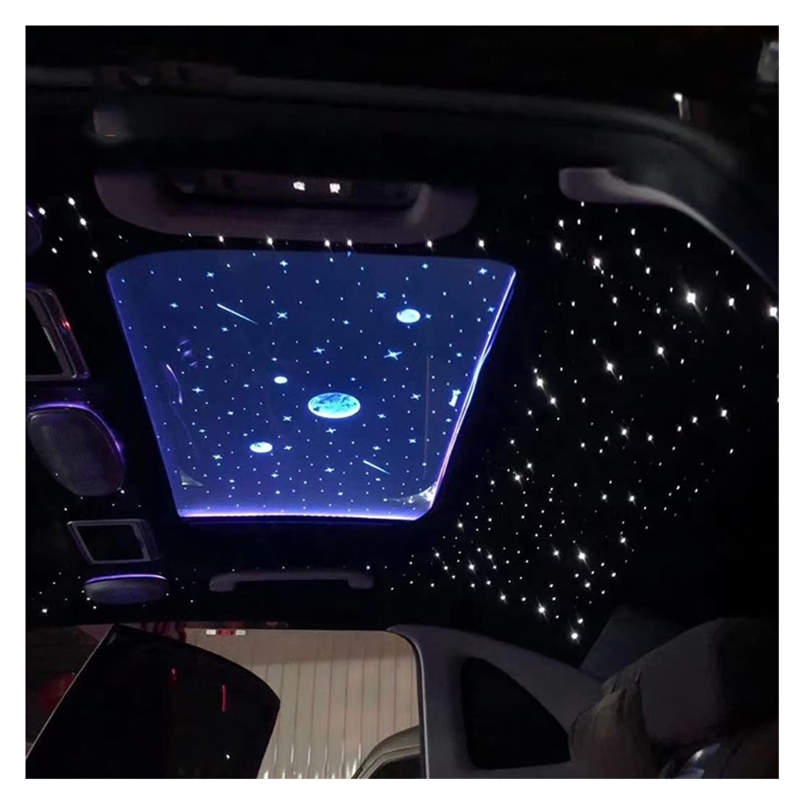 1 2V 6W RGB Luces de estrella del techo coche DIRIGIÓ Kits luz fibra óptica Bricolaje Lámpara Decorativa Auto Starry Sky,Ambiente Romántico(150pcs 0.75mm 2M)