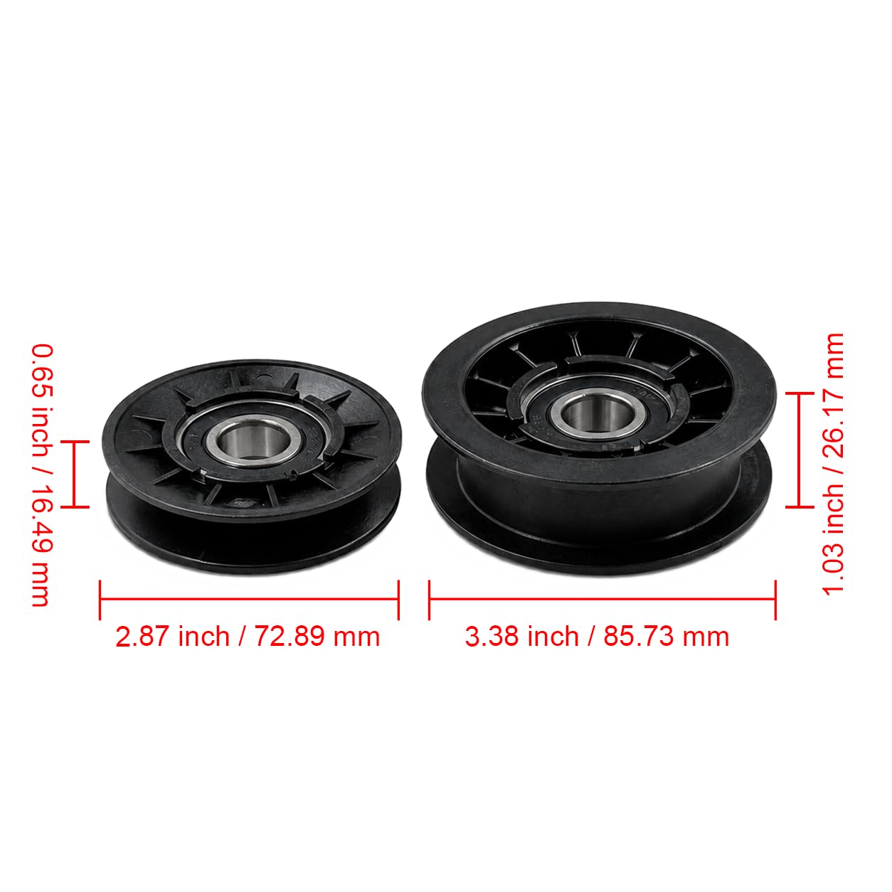 GX20286 GX20287 V Idler Pulley ＆ Flat Pulley Kit Compatible with John Deere AUC20392 AUC20393 Lawn Tractors LA100 LA105 D105 D140 L100 L111 Lawn Tractor Drive Belt Idler Kit