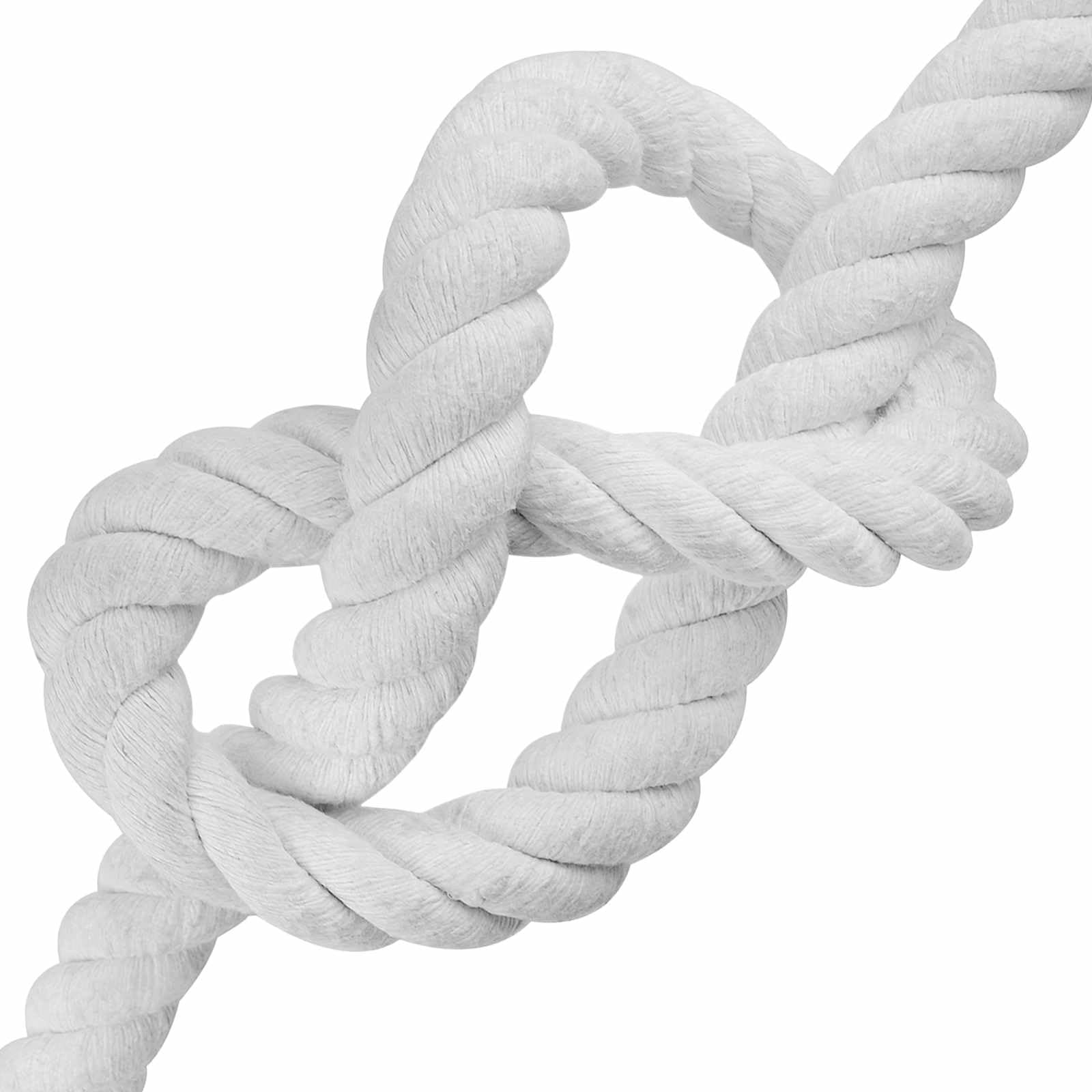 Baumwollseil 30mm 25m Dickes Tau für Makramee DIY Deko Weiß