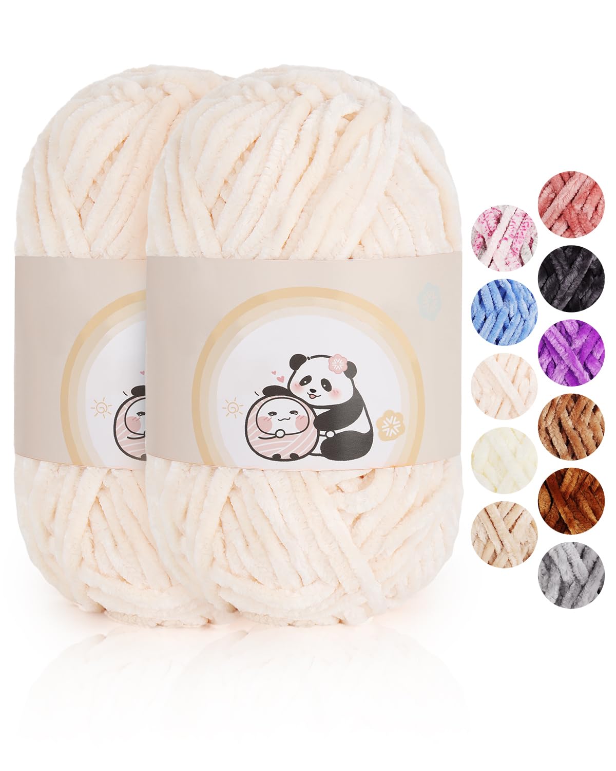 Aeelike 200g Warme Chenille Wolle zum Häkeln, Flauschige Dicke Garn zum Handstricken, Samt Velvet Babywolle zum Stricken