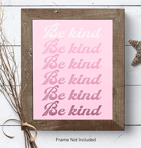 Miniatura 8 de Kindness Preppy Wall Art & Decor - Be Kind Sign - Aesthetic Indie Poster - Classroom Family Wall Artwork, Contemporary Inspiration Home Decor - Pink