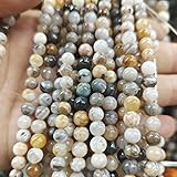 KIZAMI 32-90pcs 4-12 mm Bamboo Agua de Piedra de Piedra Redonda, Cuentas de Piedras Preciosas Naturales Sueltas para Joyas de Bricolaje, proyectos de Manualidades, Acabado Suave