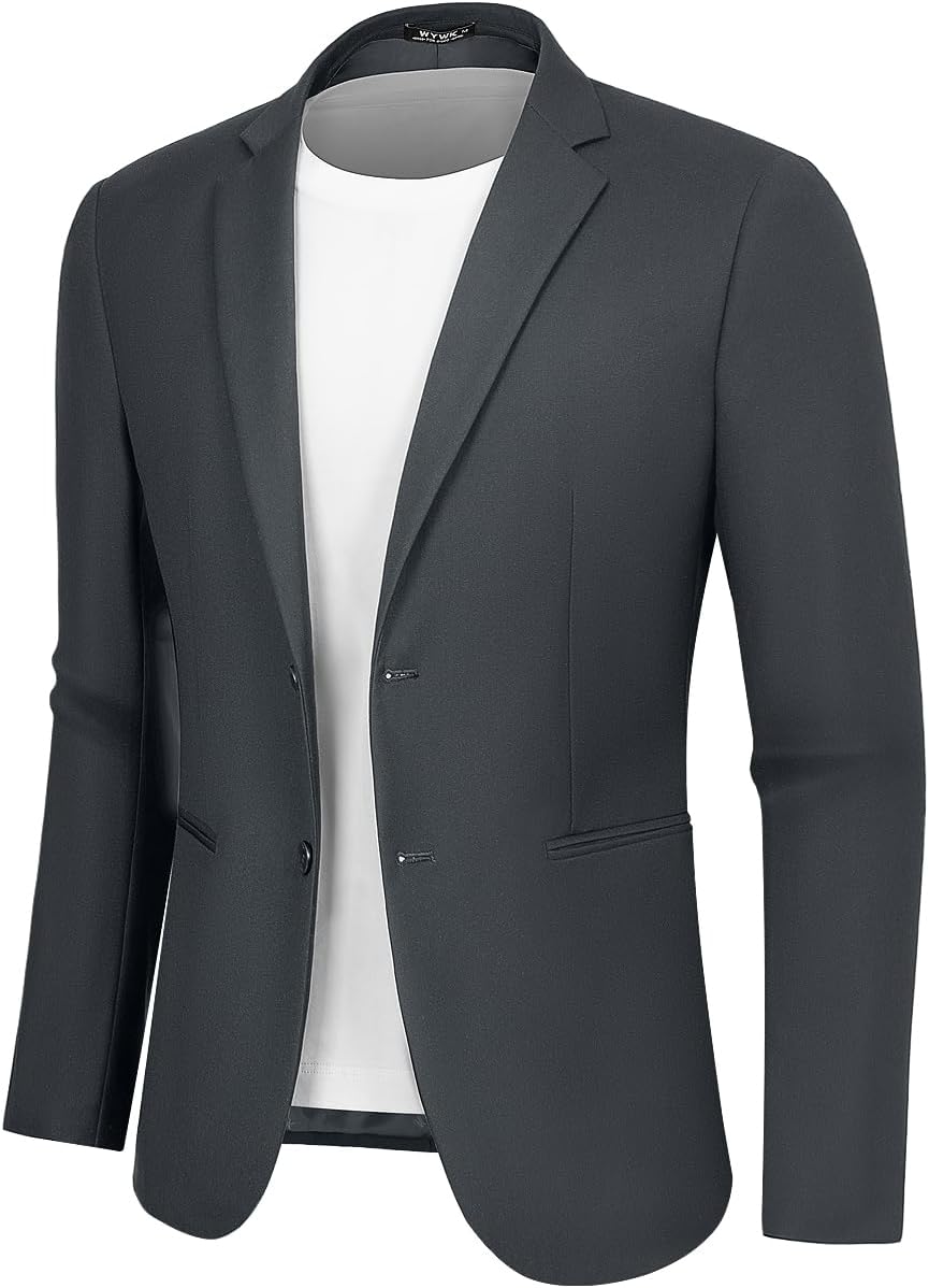 Men's Casual Blazer Slim Fit Suit Jacket for Men Two Button Sports Coats Wedding Prom Party - Image 2