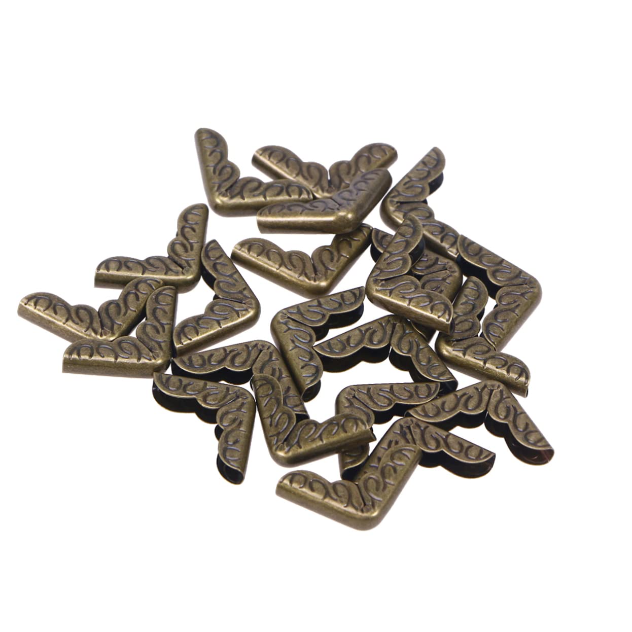 NUOBESTY 20Pcs Antique Brass Corner Protectors for Scrapbooking Notebooks and Albums Durable Metal File Protectors Bronze Tone for Enhanced Book Protection