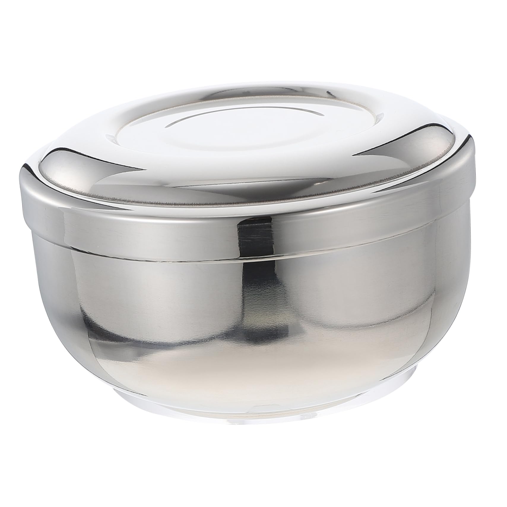 VICASKY 1Pc Stainless Steel Simple Shaving Bubble Bowl with Lid Practical Foaming Container for Men Durable Shaving Soap Holder for Traditional Wet Shaving