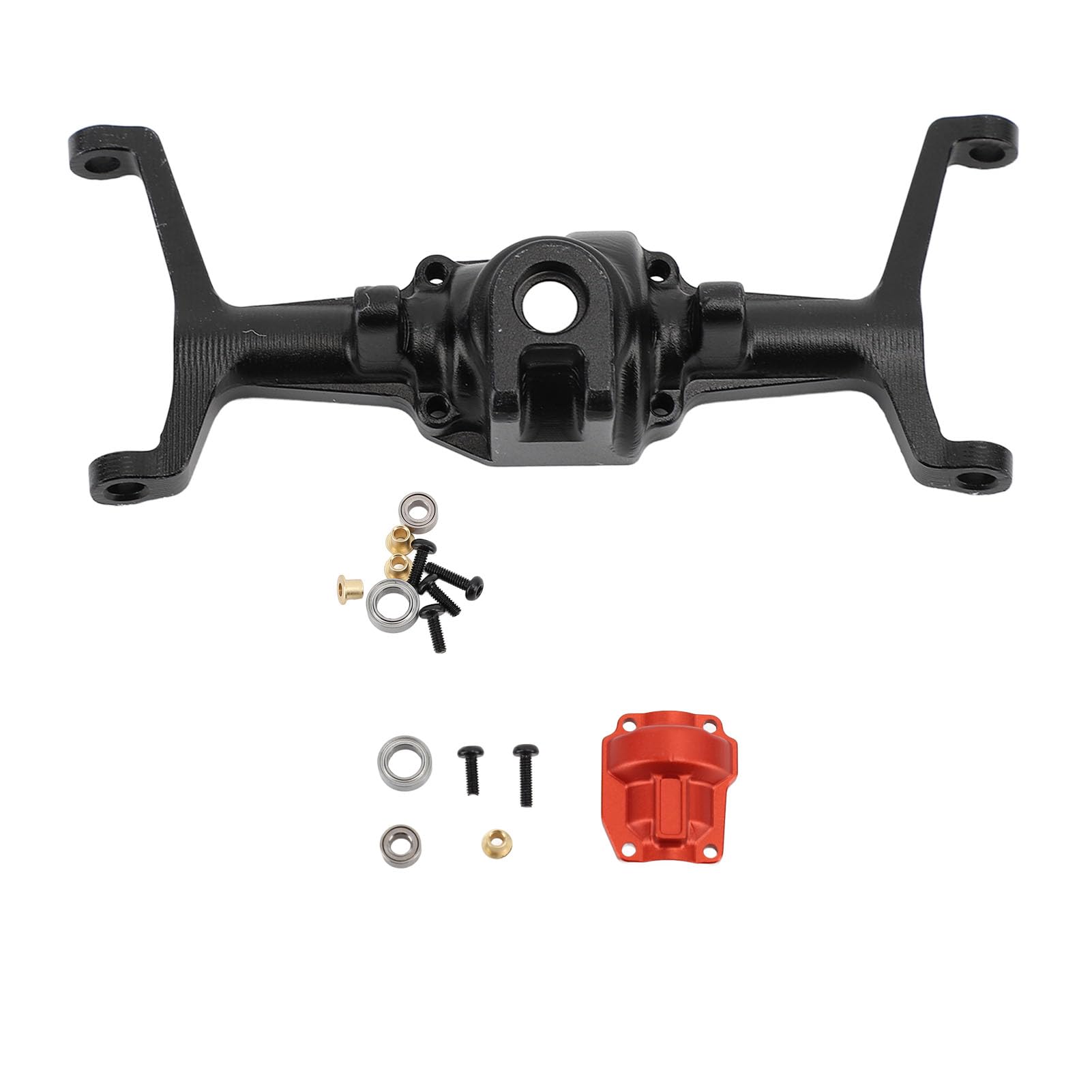 Obudowa przedniego pokładu samochodu RC, poszerzona obudowa przedniego pokładu ze stopu aluminium do samochodu crawler RC HOBBYPLUS 1/18 4WD CP18P, zapewniająca zwiększoną stabilność i (czarny)