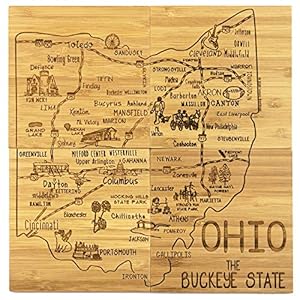 Totally Bamboo Ohio State Puzzle 4 Piece Bamboo Coaster Set with Case Totally Bamboo Ohio State Puzzle 4 Piece Bamboo Coaster Set with Case