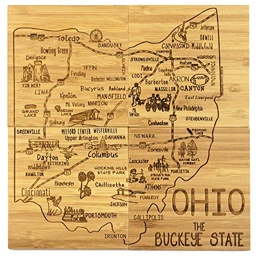 Totally-Bamboo-Ohio-State-Puzzle-4-Piece-Bamboo-Coaster-Set-with-Case Totally Bamboo Ohio State Puzzle 4 Piece Bamboo Coaster Set with Case
