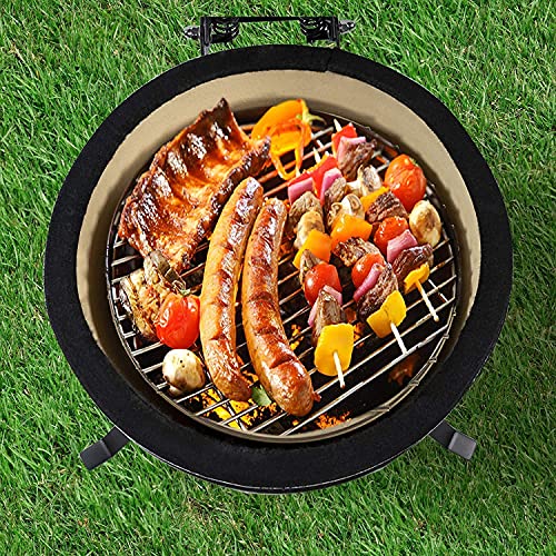 Foto von Jomo® KAMADO - Keramik Holzkohlegrill, 32 cm Schwarz, geeignet für 2-3 Personen