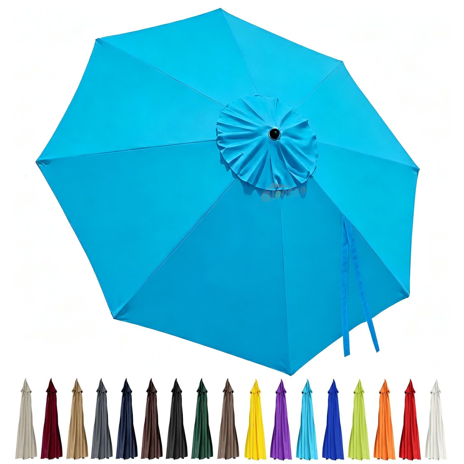 GLDDFDG 10ft Patio Umbrella Replacement Canopy 8 Ribs, Waterproof & Fade Resistant Market Umbrella Cover, Thickened Polyester Fabric for Backyard, Garden and Pool (Canopy Only) (Lake blue) : Patio, Lawn