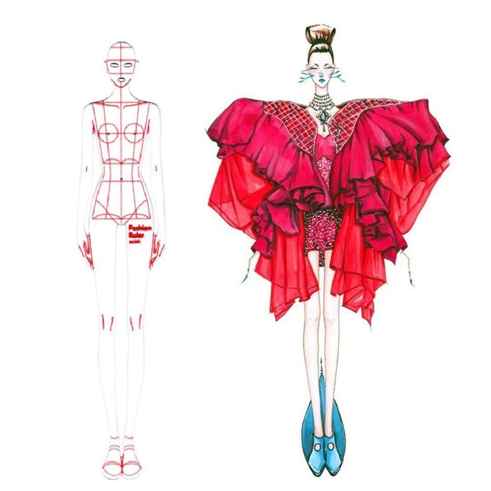 Regla MéTrica de PláStico, Plantilla de Moda Regla Mujer Humano Dinámica Curva Francesa Ropa Humanoide Patrón de Medición Reglas de Curva Francesa para Costura Reglas de Costura