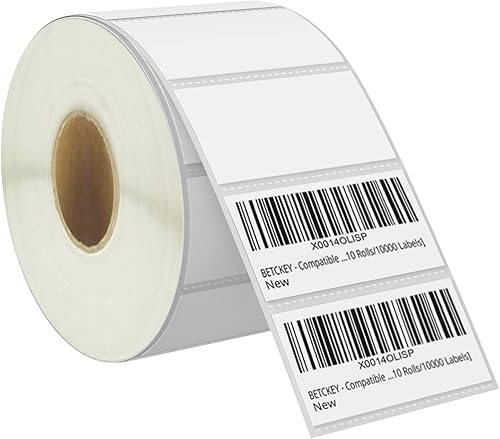 BETCKEY - Carpeta de archivos de 2.25 x 1 pulgada (2.244 in x 0.984 in) y etiquetas multiusos compatibles con impresora de etiquetas Zebra & Roll,