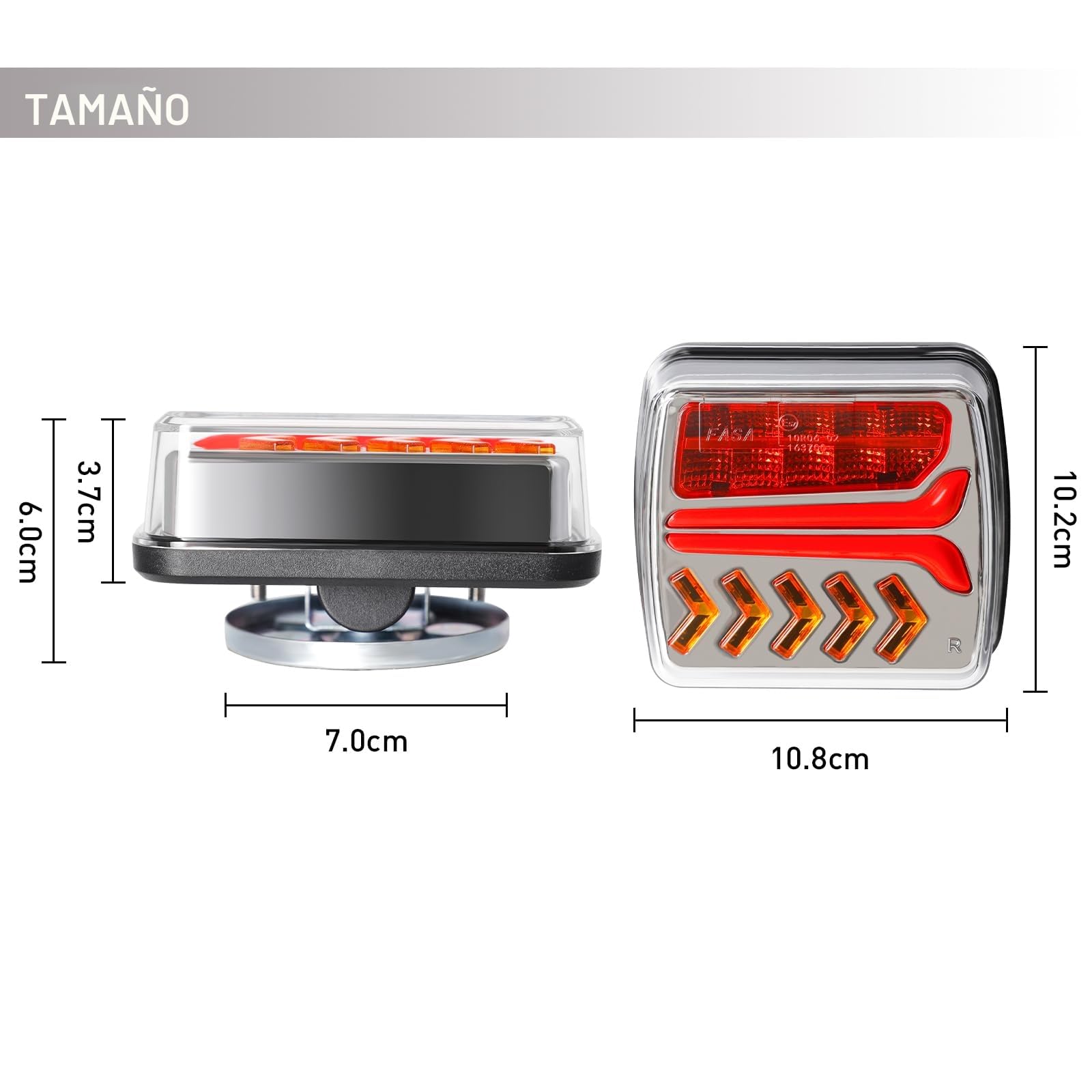 AOHEWEI Luces traseras inalámbricas para remolque LED Luces traseras magnéticas para camión Sin cable 12V Aprobado por ECE con enchufe de 7 pines para remolque, caravana o camión