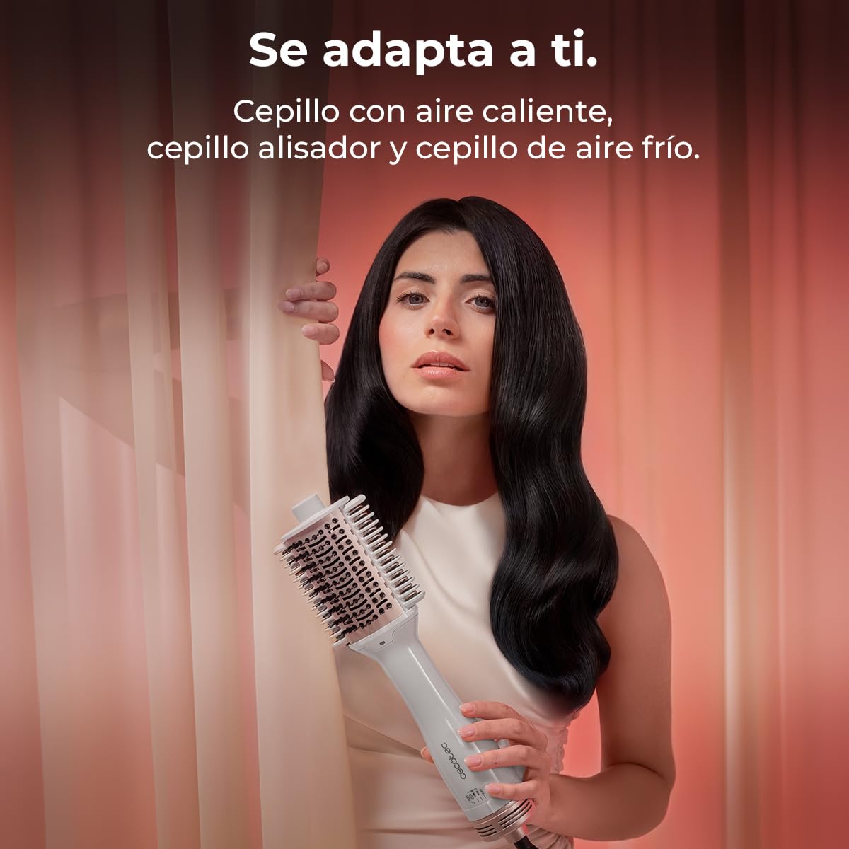 Cecotec Cepillo de Aire Placas Calefactoras Air DryBold. 1200W, Seca, Alisa, Moldea, Da Volumen y Desenreda, Generador de Iones, Temperaturas Controladas, Cabello Húmedo y Seco, 3 Modos, Punta Fría
