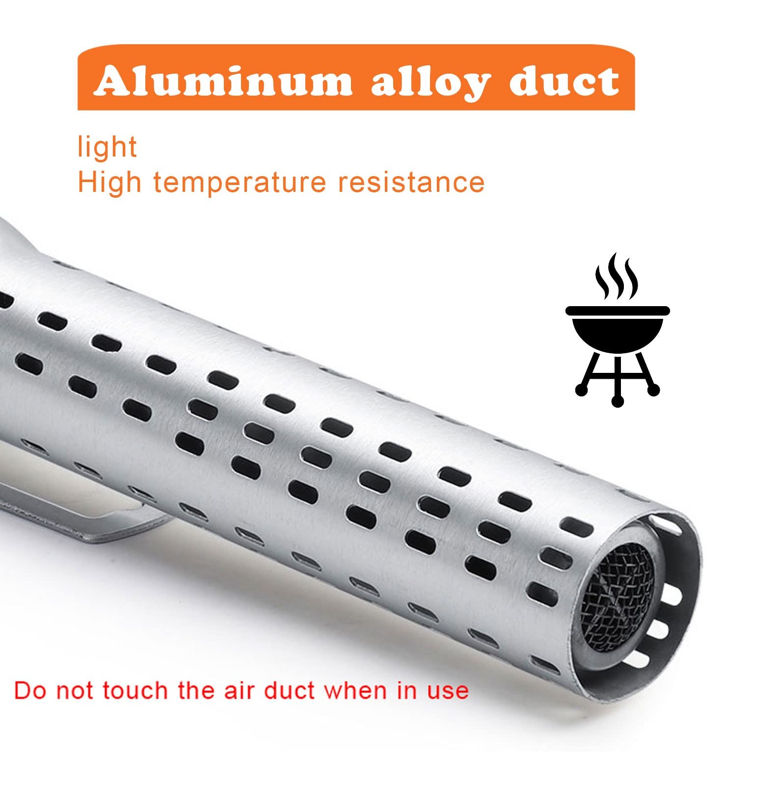 Grillanzünder Elektrisch, Anzünder ​für Holzkohle mit Verbrühschutz Bügel, Multifunktions Looftlighter für Kamin Lagerfeuer Feuerstellen, 2000W/650°C, Physikalische Heizmethode (Color:Silver)