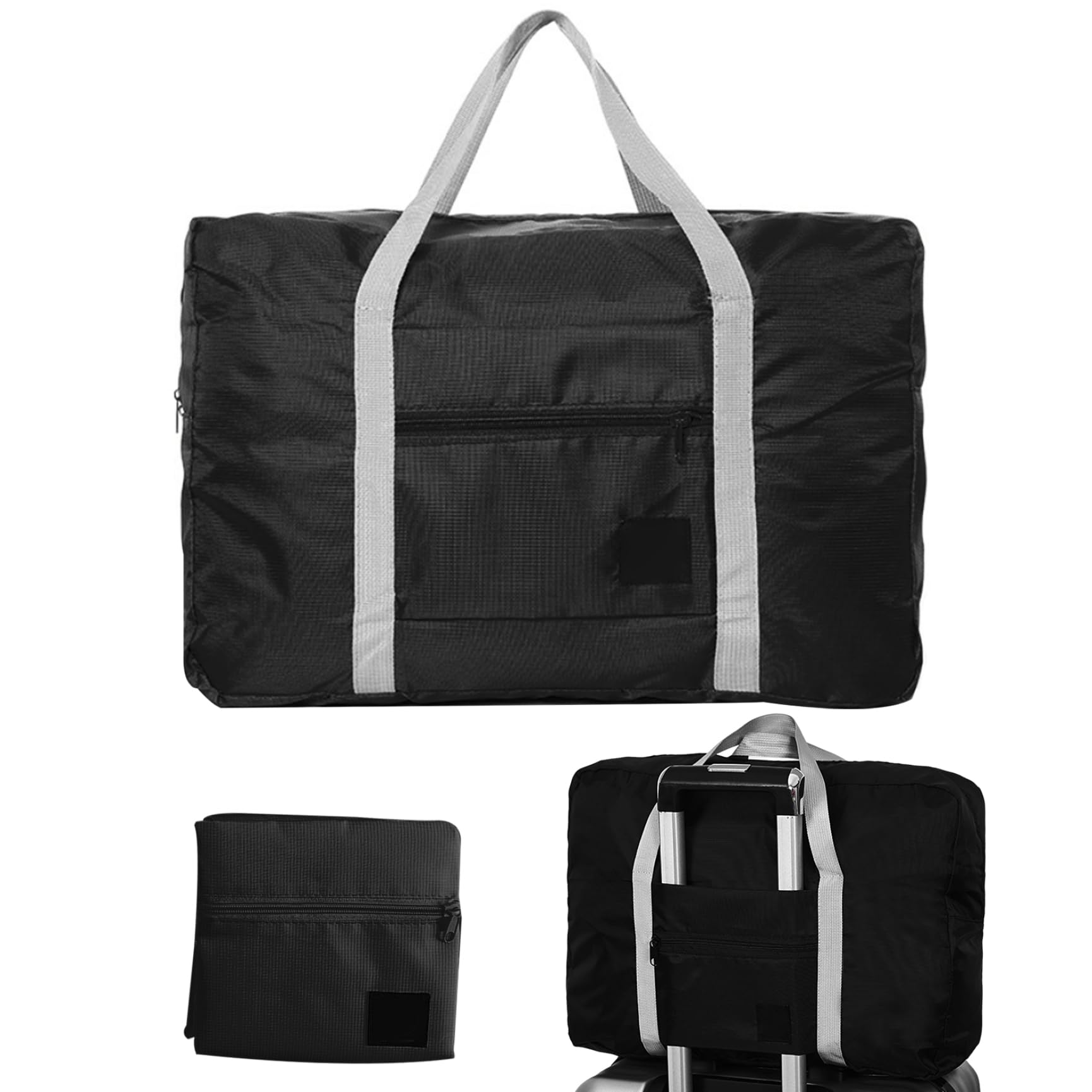 Nukinp Travel Duffel Bag Foldable Weekend Hand Luggage Case for Travel Overnight Bag with Trolley Sleeve Carry on Luggage for Women Men