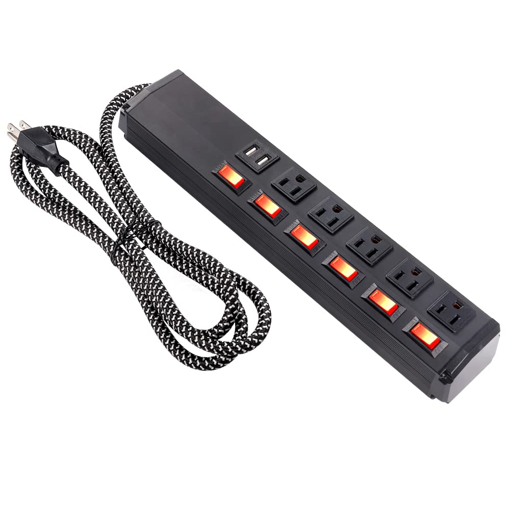 Buy Surge Protector Power Strip, 6 Individual Switches for 5 Outlet and