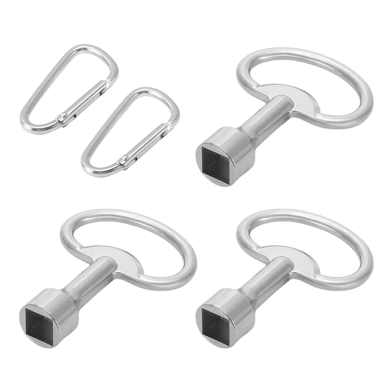 3 Pezzi Di Quattro Tasti D'Angolo E 2 Pezzi Di Carabina In Argento, Tasti In Acciaio Inossidabile, Acqua E Contatori Di Elettricità.