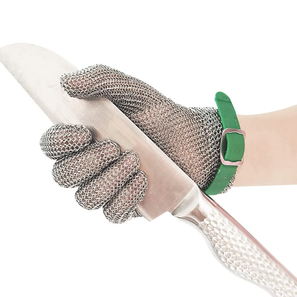Guantes de protección Protectora de Grado 9, Guantes de Alambre de Acero Ajustables cómodos y Transpirables. (Size : 2pcs/S)