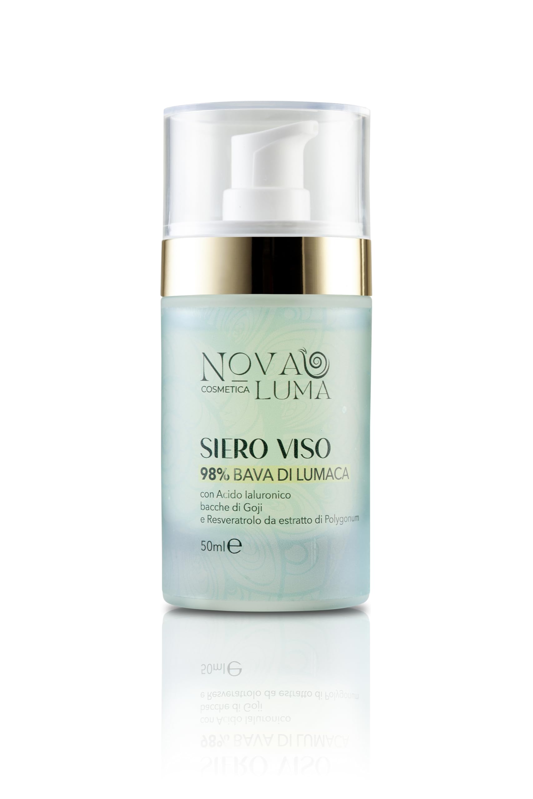 Nova Luma - 3 in 1, Siero e Crema con Bava Di Lumaca 98% e 80% Acido Ialuronico Antirughe e Aloe Vera con Maschera Viso 60% Contorno Occhi,Burro di Karitè,Olio d'Oliva