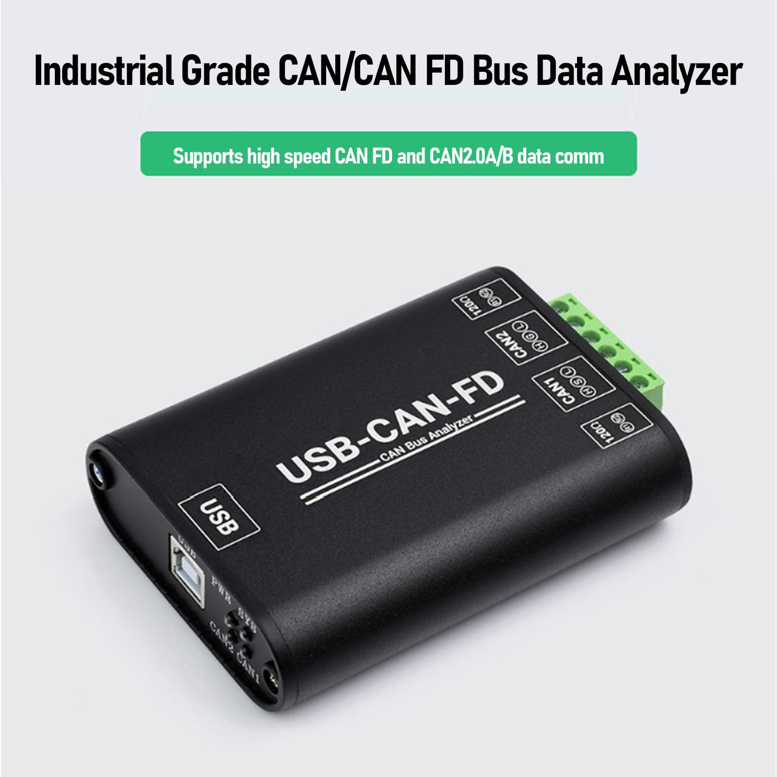 Analizator USB CAN Bus Dwukanałowy Konwerter Interfejsu CAN FD z izolacją elektryczną dla Automatyki Przemysłowej Systemy Zasilania i Sterowania Obsługa Systemu Operacyjnego