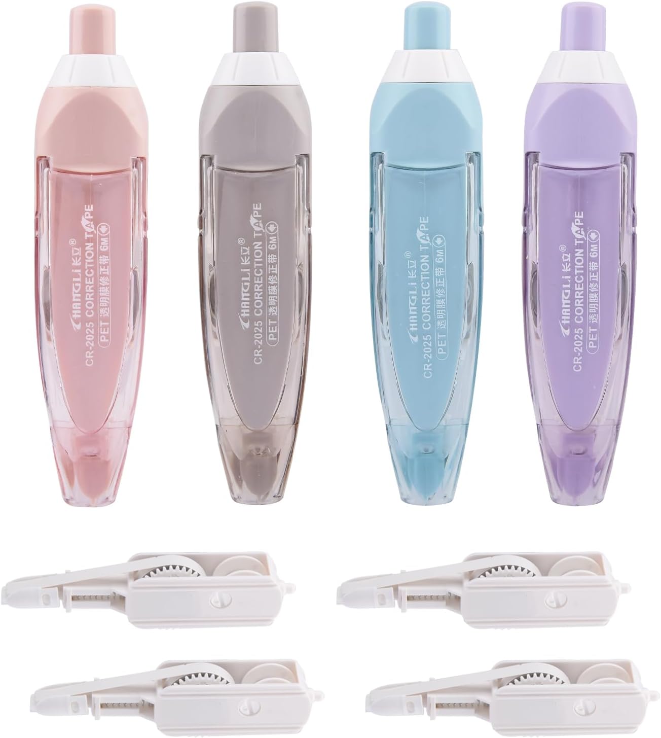4 Retractable White Out Correction Tape Pens and 4