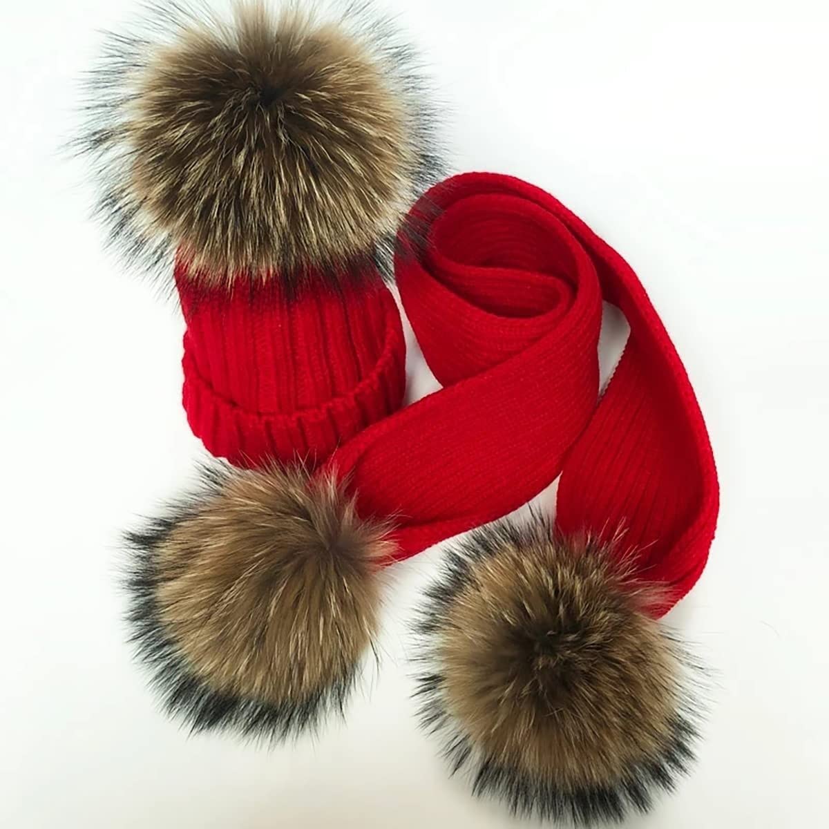 6 Pompon Rossi In Pelliccia Sintetica Morbida – Diametro 7,1 Cm Con Anello Elastico – Per Cappelli, Sciarpe, Scarpe E Accessori Fai Da Te