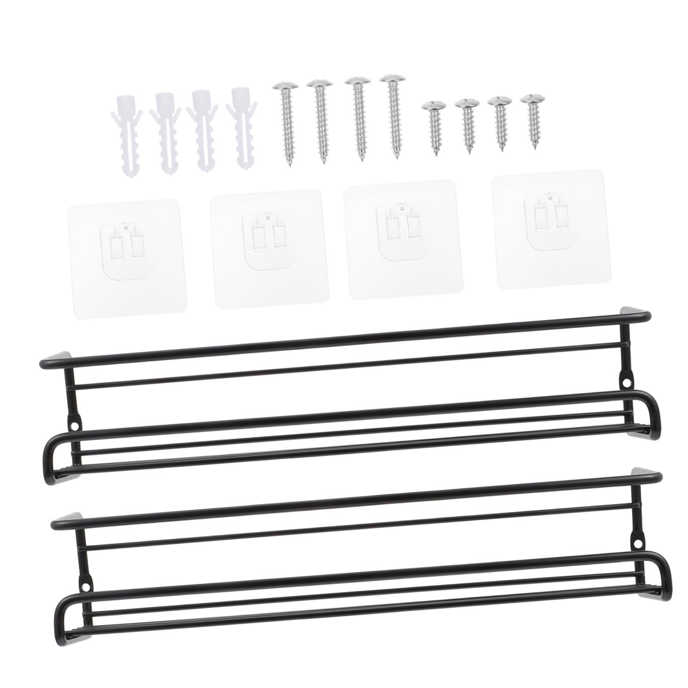 2 piezas Estantería de Cocina Negra Montada Pared para Especieros y Botes de Condimentos de Unidades para Organizar y Ahorrar Espacio Armarios y Mesas
