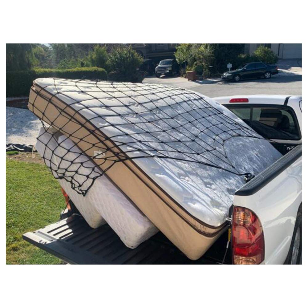 Rete di carico per camioncini Rete a Rete Elastica Rete per Camion Rete per Bagagli Deposito Organizzatore Rete a Rete con Ganci per Furgone per Auto Pickup SUV MPV