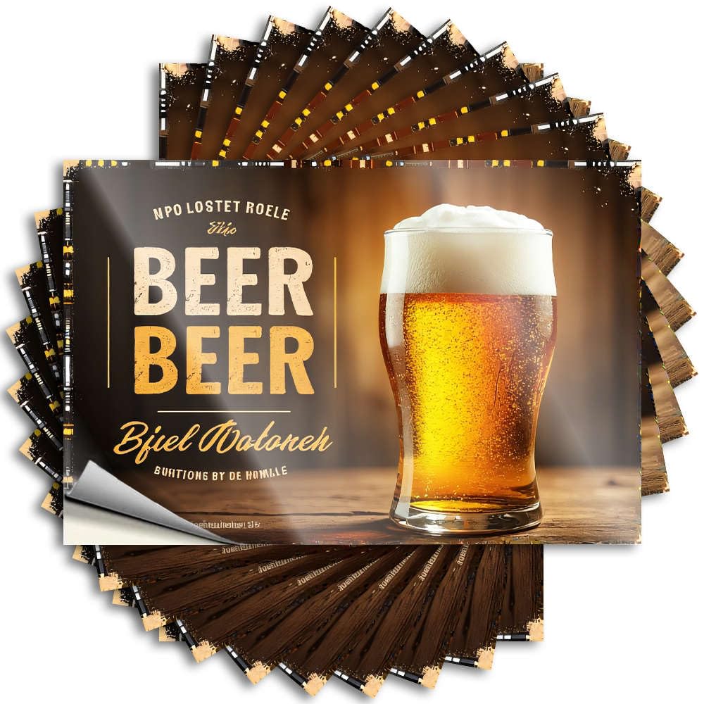 Retro Sticker - Heavy Gamer Cover Freshly Poured Golden Beer Delight(12X18CM)