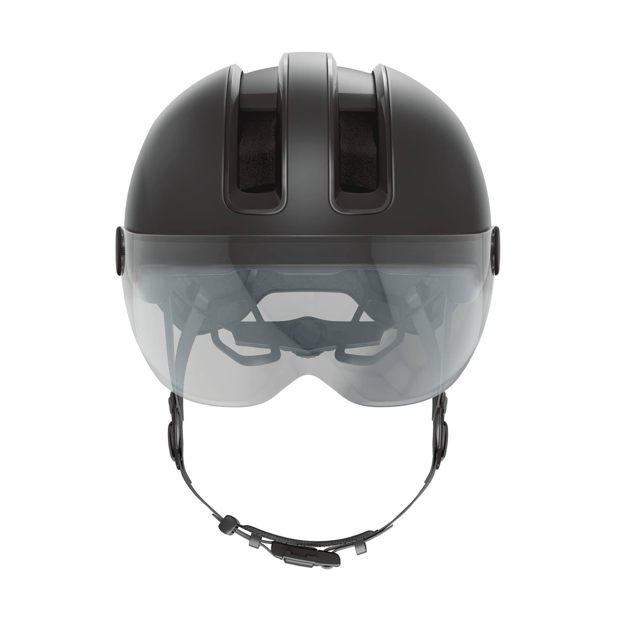 ABUS Kask miejski HUD-Y ACE - stylowy kask rowerowy z daszkiem i magnetycznym, ładowalnym tylnym światłem LED - dla mężczyzn i kobiet