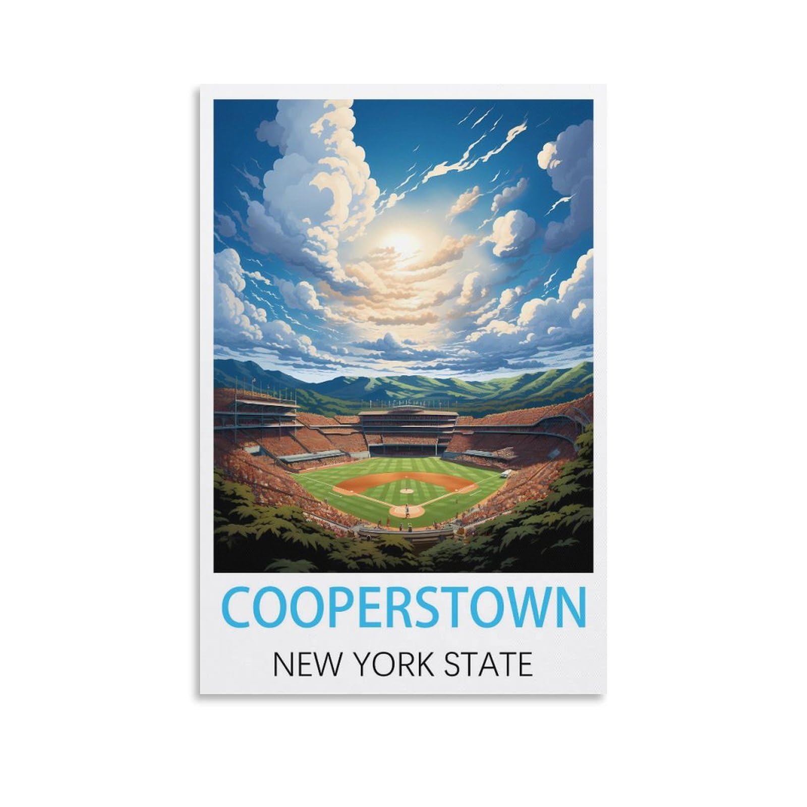 Vintage Metal Tin Sign,Cooperstown New York States,Garden & Kitchen Poster, Inspirational Sign Home Wall Art Decor for Home Kitchen Bar Club Decoration 15x30cm
