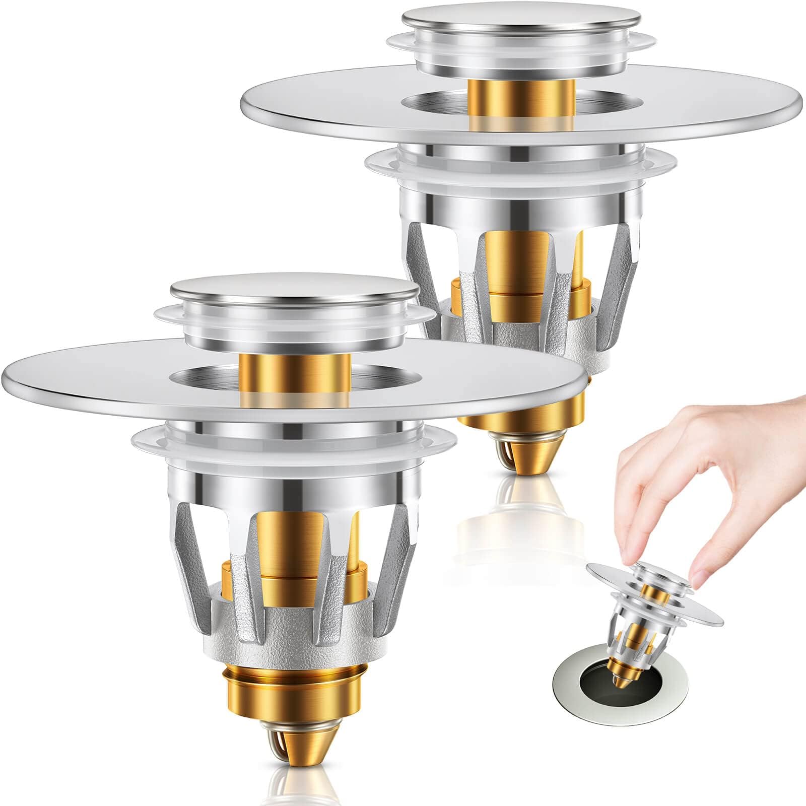 Amazon.com: 4 Pack Bathroom Sink Stopper, Universal Sink Strainer for 1 ...